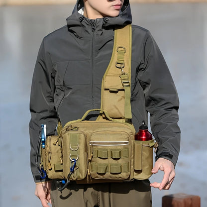 Fiskra Pro SlingPack – Multifunktionell fiskeryggsäck med betesask, förvaringsfickor och spöhållare